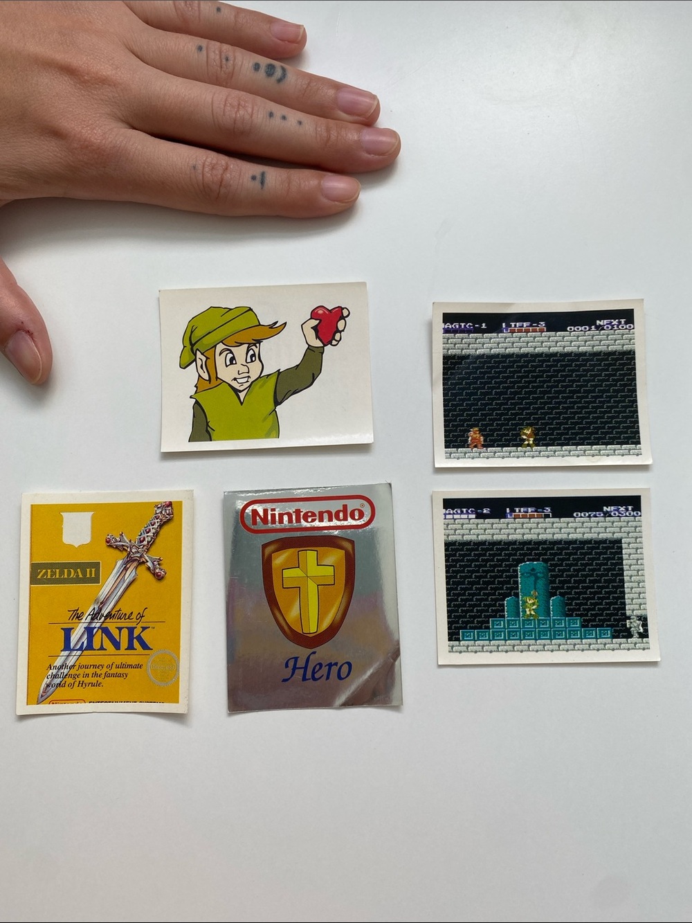 1992 Merlin Nintendo Zelda II Sticker Lot of 5 Link NES Vintage Collectibles